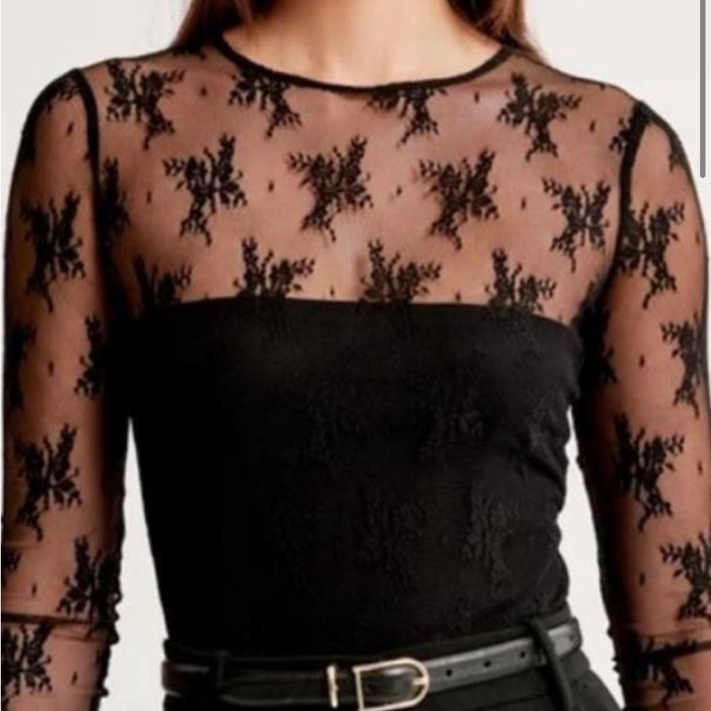 Abercrombie black mesh bodysuit